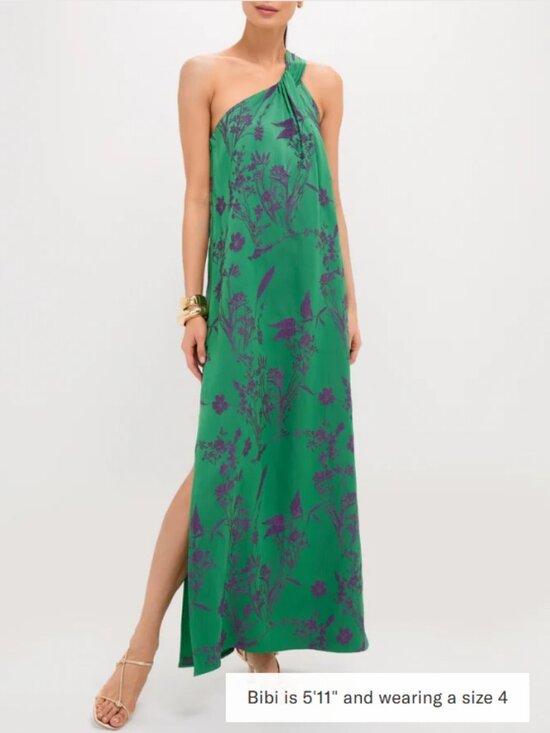 Tuckernuck Dresses & Skirts - NWT Tuckernuck Pomander Place Emerald Jacquard Soleil Gown One Shoulder Sz 10